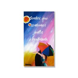Quadro Romântico Pintado a Mão com Frase Medindo 34 X 61 Cm - 3