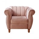 Ver imagem 4 de Sofá Realeza 4 Lugares Fixo 390cm Rosê Veludo Bella Decor Conjunto 2 1 Madeira