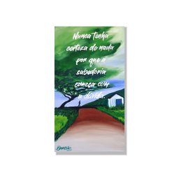 Quadro Pintado a Mão com Frase Motivacional Medindo 61 X 34 Cm - 3