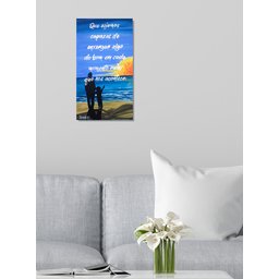 Quadro Original Pintado a Mão e com Frase Motivacional Medindo 61 X 34 Cm Azul - 2