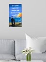 Ver imagem 2 de Quadro Original Pintado a Mão e com Frase Motivacional Medindo 61 X 34 Cm Azul