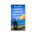 Ver imagem 3 de Quadro Original Pintado a Mão e com Frase Motivacional Medindo 61 X 34 Cm Azul
