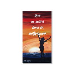 Quadro Motivacional Pintado a Mão em Óleo com Frase Motivacional Medindo 61 X 34 Cm - 3