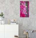 Ver imagem 1 de Quadro Floral com Pensamento Motivacional Pintado a Mão Medindo 61 X 34 Cm