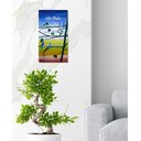 Ver imagem 2 de Quadro Decorativo Pintado a Mão de Pássaros com Frase Medindo 34 X 61 Cm