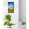 Quadro Decorativo Pintado a Mão de Pássaros com Frase Medindo 34 X 61 Cm - 2
