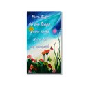 Ver imagem 3 de Quadro Decorativo Pintado a Mão com Frase Medindo 61 X 34 Cm Azul Claro Branco Verde