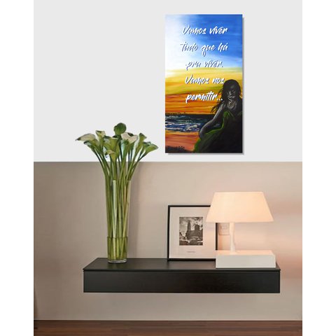 Quadro Decorativo para Parede com Frase Motivacional Medindo 61 X 34 Cm