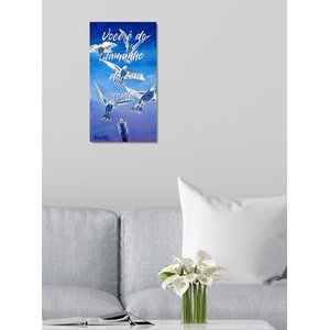 Quadro Decorativo com Pensamento Motivacional Pintado a Mão Medindo 61 X 34 Cm