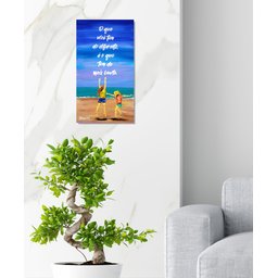 Quadro Decorativo com Frase Motivacional Pintado a Mão Medindo 61 X 34 Cm - 3