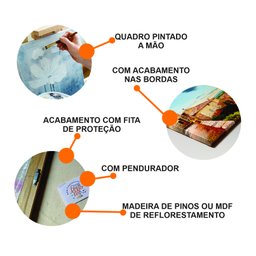 Quadro Decorativo com Frase Motivacional Pintado a Mão Medindo 61 X 34 Cm - 4