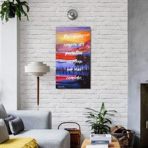 Quadro Decorativo a Óleo Pintado a Mão Medindo 61 X 34 Cm com Frase