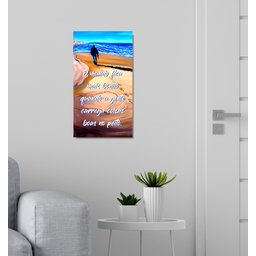 Quadro Original em Óleo Pintado Mão com Frase Medindo 61 X 34 Cm - 2