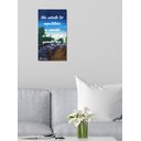 Ver imagem 2 de Quadro com Frase Motivacional Pintado a Mão em Óleo Medindo 61 X 34 Cm Azul Escuro