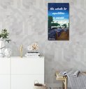 Ver imagem 1 de Quadro com Frase Motivacional Pintado a Mão em Óleo Medindo 61 X 34 Cm Azul Escuro