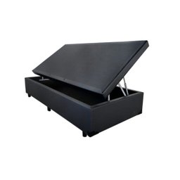 Cama Box Baú Solteiro Colchão Espuma D33 Bordado + Box Sintético Preto Sp Móveis 53x78x188 - 5