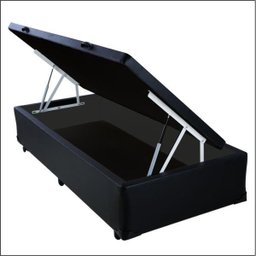 Cama Box Baú Solteiro Colchão Espuma D33 Bordado + Box Sintético Preto Sp Móveis 53x78x188 - 6