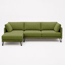 Ver imagem 5 de Sofá Sala de Estar Atena Chaise Esquerdo Pés de Ferro 374cm 6 Lugares Bouclê Verde Claro M1 - Monari