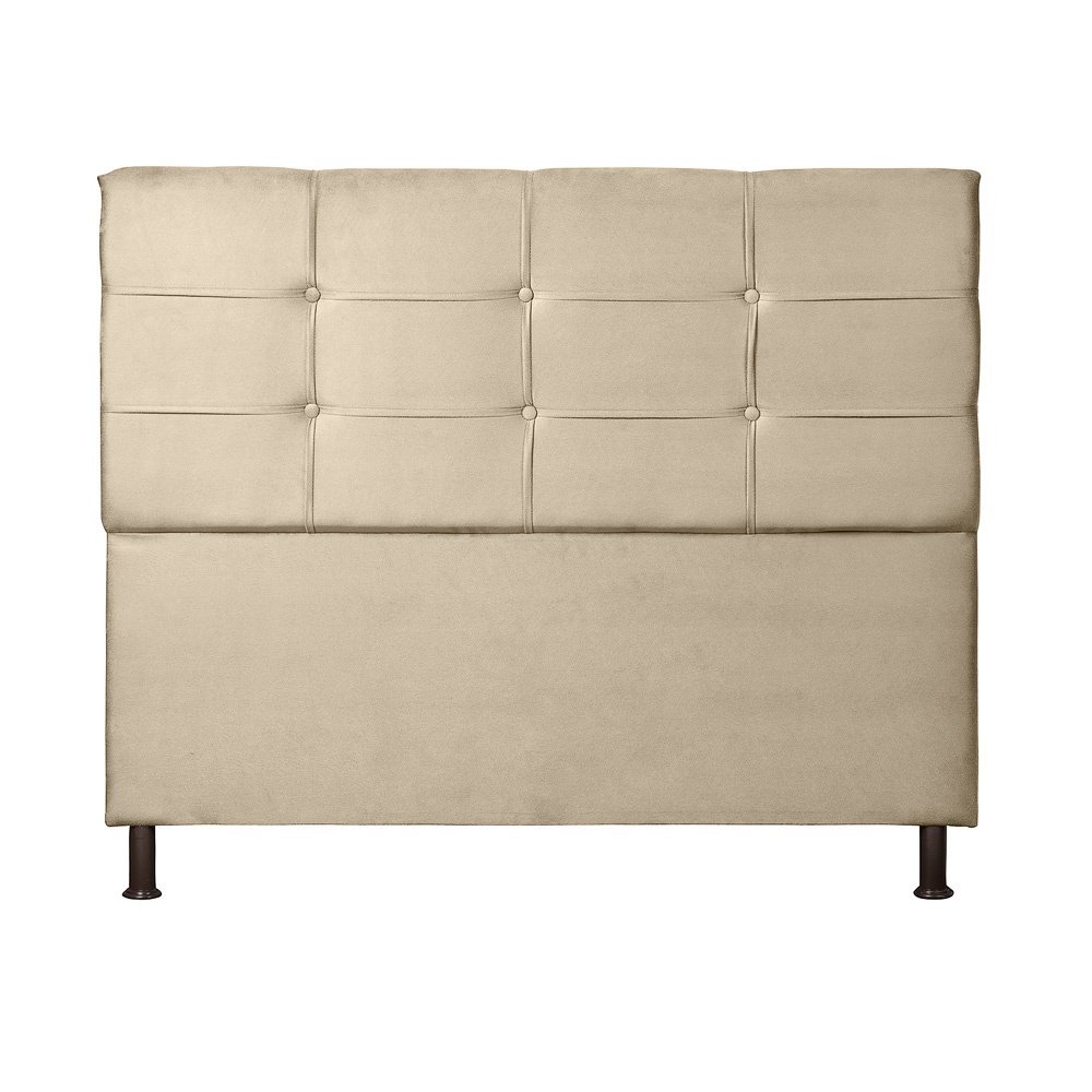 Cabeceira Estofada para Cama Casal Queem 160 Cm Safira Suede: Suede Bege - 2