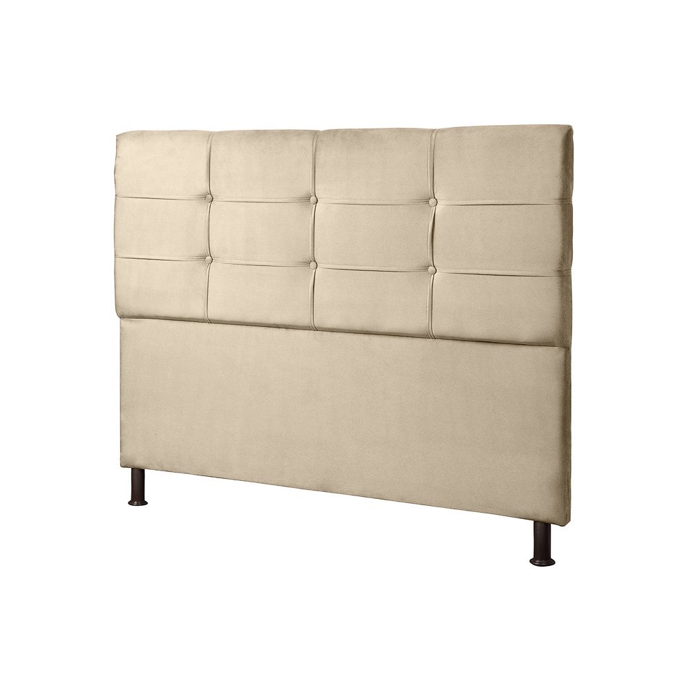 Cabeceira Estofada para Cama Casal Queem 160 Cm Safira Suede: Suede Bege - 3