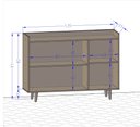 Ver imagem 2 de Aparador Buffet Quartzo Design Retrô 3 Portas Prateleira:Offwhite/Naturale