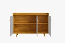 Ver imagem 5 de Aparador Buffet Quartzo Design Retrô 3 Portas Prateleira:Offwhite/Naturale
