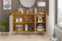 Ver imagem 4 de Aparador Buffet Quartzo Design Retrô 3 Portas Prateleira:Offwhite/Naturale