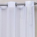 Ver imagem 3 de Cortina Linho Bordado Sala Quarto 5,00M x 2,75M Ilhós Cromado - Branco