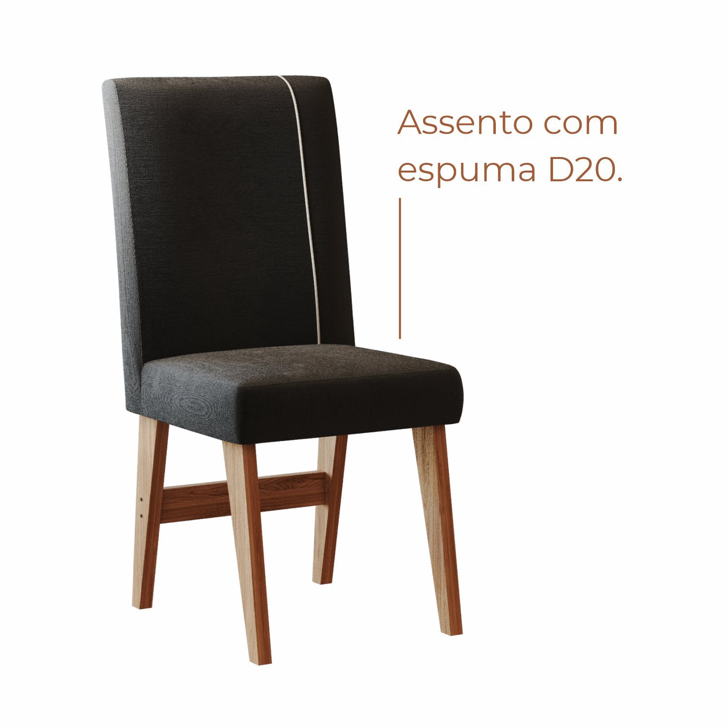 Conjunto Sala de Jantar 6 Lugares 1,60 Mesa Nea e Cadeira Ane Babus - 10