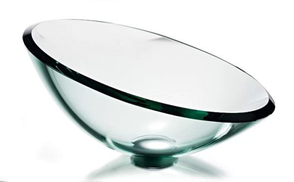 Cuba de Vidro Redonda 35cm Sem Aba Inclinada Ouro Velho Bergan - 1
