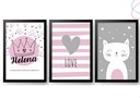 Ver imagem 1 de Kit 3 Quadros Decorativos - Gatinha:preta