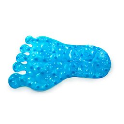 Tapete Box Banheiro Antiderrapante Vizapi Pé 43x75cm Transparente Azul - 1