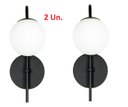 Ver imagem 1 de Kit 2 Arandelas Luminária Ignis Globo 12 Cm Moderno Preto 001