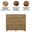 Ver imagem 4 de Cômoda para Quarto Density 8 Gavetas MDF-MDP com Puxador de Alumínio Nature Vila Rica