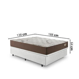 Cama Box com Baú 138x188 com Colchão Casal Relax Adorabile Molas Ensacadas Ecoflex Courino Linho - 2