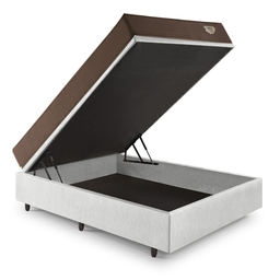 Cama Box com Baú 138x188 com Colchão Casal Relax Adorabile Molas Ensacadas Ecoflex Courino Linho - 7