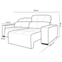 Ver imagem 5 de Sofá de Couro 2 Lugares Alabama 250cm Usb M06 Cor Preto 450 - Doce Sonho Móveis