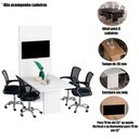 Ver imagem 5 de Mesa de Reunião Retangular Mesa de Reunião para Escritório com Painel Moderno sem Gavetas MDF-MDP