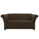 Ver imagem 2 de Sofá Recamier Divã Chesterfield 175cm Sofia Linho Marrom Capitonê- Mabe Magazine