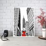 Quadro Decorativo Nova York - Turista 24x18cm - com Vidro:moldura Branca - 1
