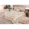 Kit Jogo de Cama Casal Queen Maravilha Flor Avelã 05 Peças - 1