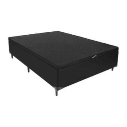 Cama Box Baú Casal Colchão Espuma D33 Bordado + Box Suede Preta 67x138x188 - 7