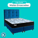 Ver imagem 4 de Kit Cama Box + Cabeceira + Colchão Casal Molas Ensacadas - Life Gold - Paropas