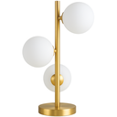 Ver imagem 1 de Luminária Mesa Abajur 44cm 3 Globos Vidro 10cm Jabuticaba Metálica Dourada Gimpo Kjtd-699-gold