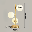 Ver imagem 4 de Luminária Mesa Abajur 44cm 3 Globos Vidro 10cm Jabuticaba Metálica Dourada Gimpo Kjtd-699-gold