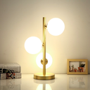 Ver imagem 3 de Luminária Mesa Abajur 44cm 3 Globos Vidro 10cm Jabuticaba Metálica Dourada Gimpo Kjtd-699-gold