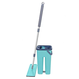 Flat Mop Com balde Rodo Lava e Seca Limpeza Casa Com Refil:Verde - 9
