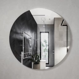 Espelho Redondo lapidado 80cm com pendurador - 1