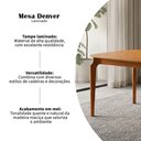 Ver imagem 2 de Mesa de Jantar Denver 240cm Laminada com Pés em Madeira Maciça Mel Carmo Móveis