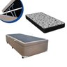 Cama Box Baú Solteiro Colchão Espuma D33 Bordado + Box Sintético Bege  Sp Móveis 56x88x188 - 1